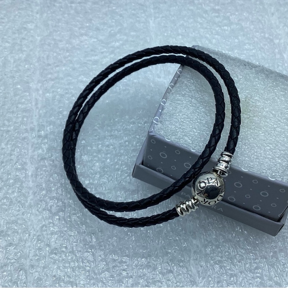 Pandora,” 20.5CM/8 “  Double Black Braided Leather Clasp